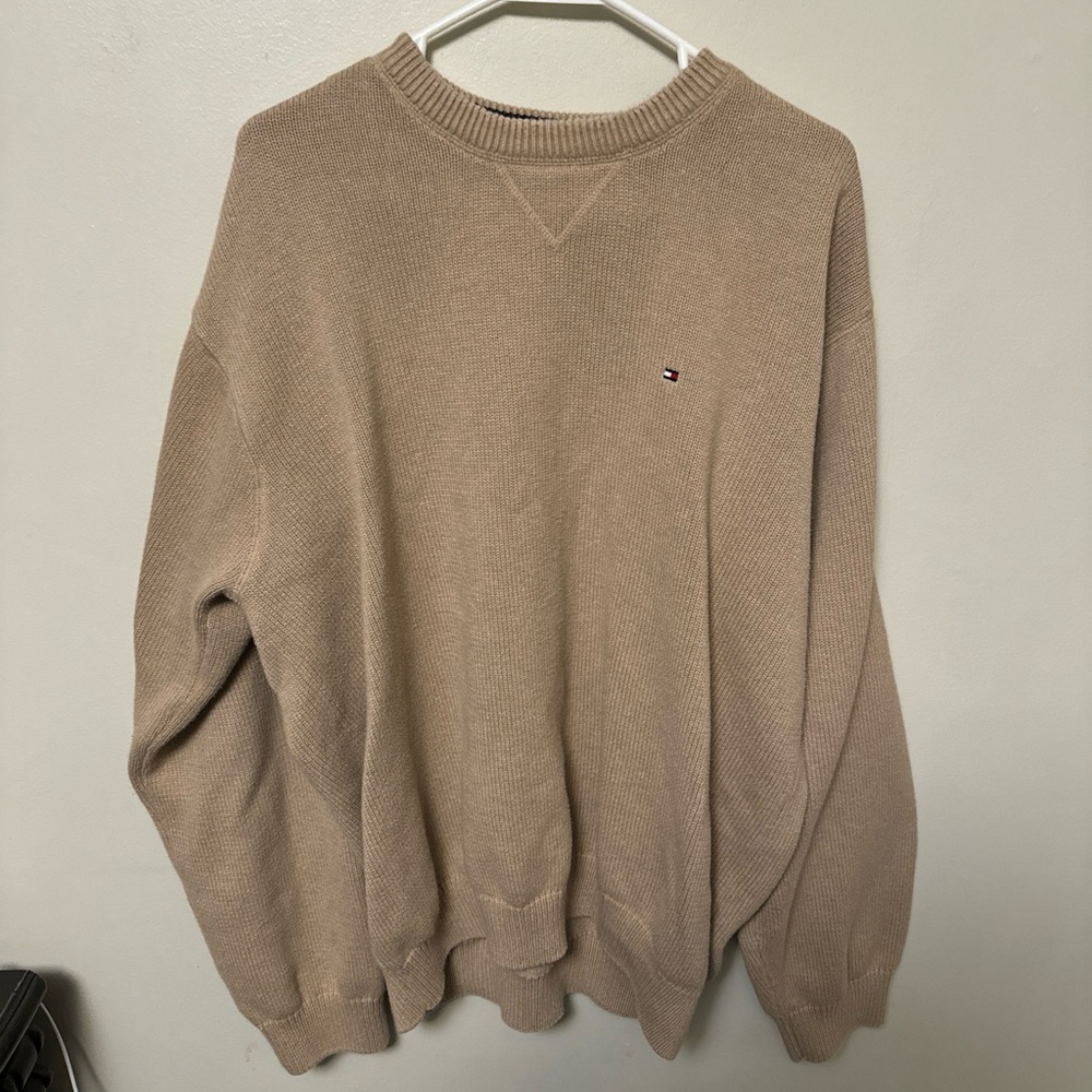 Tommy Hilfiger Pullover Sweater Tan Camel Size XXL 100% Cotton